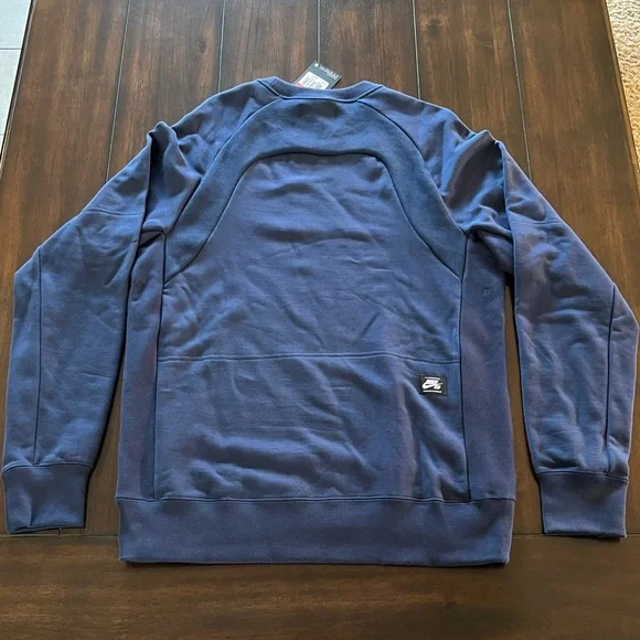 2015 NWT NIKE SB DRI-FIT SKATEBOARDING NAVY BLUE CREWNECK SWEATSHIRT MEN’S LARGE - Picture 8 of 11
